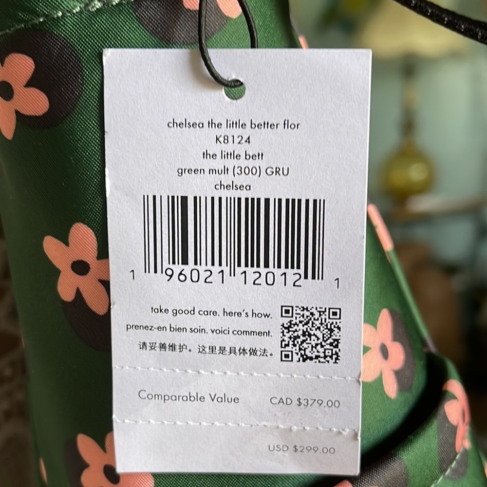 NWT Kate Spade nylon green pink floral bag set - Picture 2 of 16
